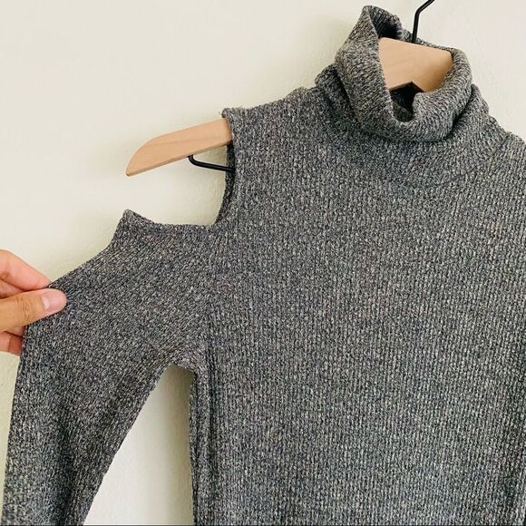 SILENCE & Noise Cold Shoulder Mock Neck Dress Med - Picture 2 of 8